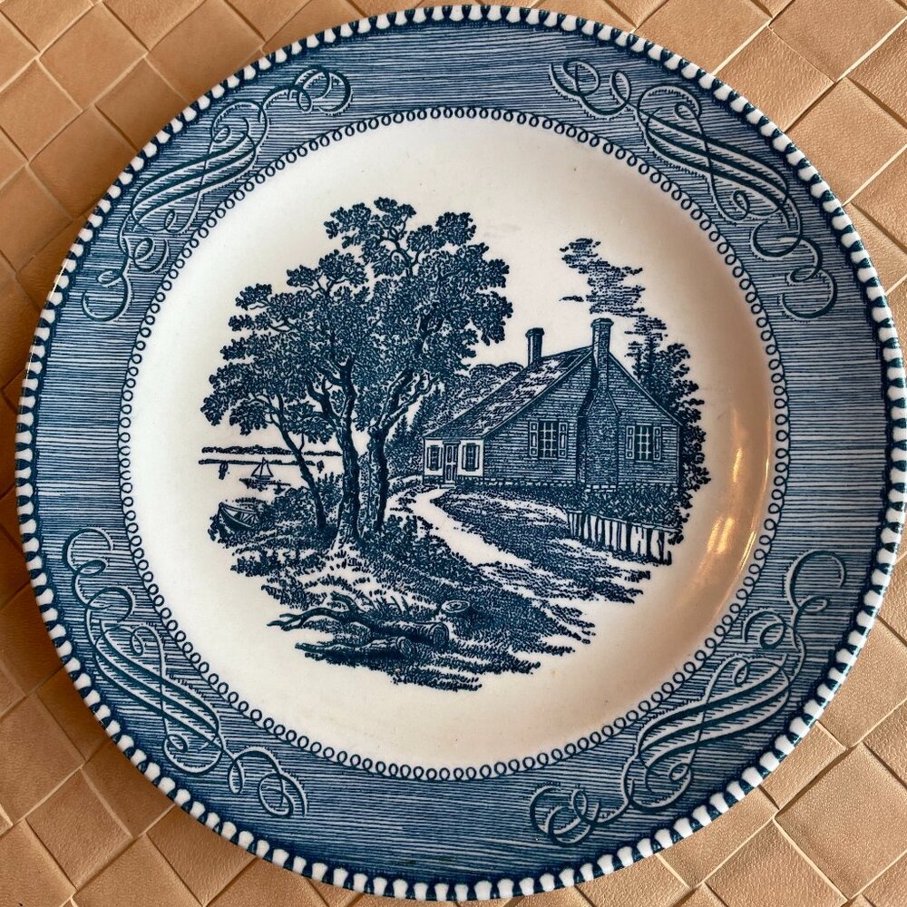 Vintage Royal Currier and Ives Salad Plate Birthplace of Washington